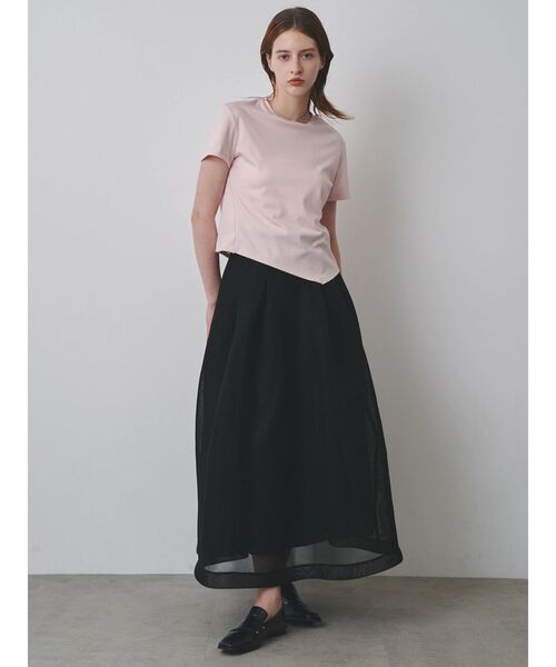 ELENDEEK（エレンディーク）の「アシメヘムティーシャツ（Tシャツ/カットソー・レディース・ブラック/オフホワイト/ピンク/ブラウン・FREE）」の9枚目の写真