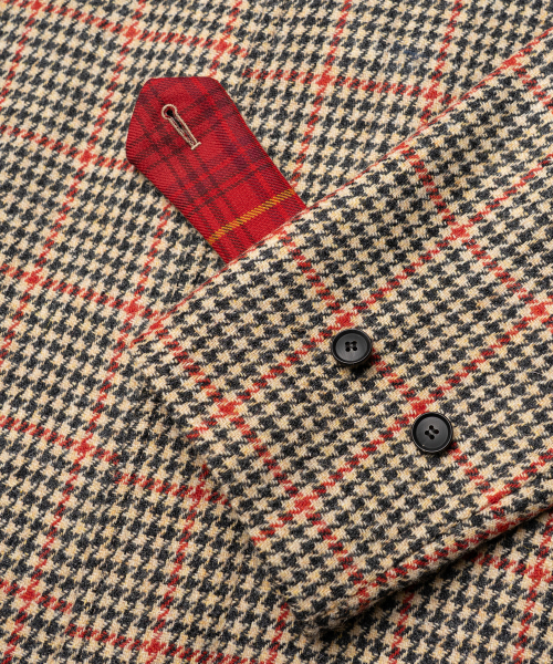 EDINBURGH CLUB(エディンバラクラブ)の「HARRIS TWEED HOUNDSTOOTH BALMACAAN COAT (BEIGE)(チェスターコート・メンズ・Beige・MEDIUM)」の5枚目の写真