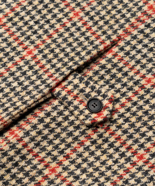 EDINBURGH CLUB(エディンバラクラブ)の「HARRIS TWEED HOUNDSTOOTH BALMACAAN COAT (BEIGE)(チェスターコート・メンズ・Beige・MEDIUM)」の8枚目の写真