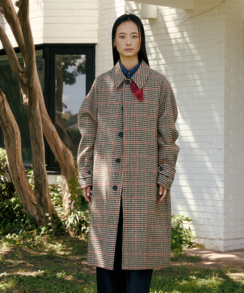 EDINBURGH CLUB(エディンバラクラブ)の「HARRIS TWEED HOUNDSTOOTH BALMACAAN COAT (BEIGE)(チェスターコート・メンズ・Beige・MEDIUM)」の11枚目の写真