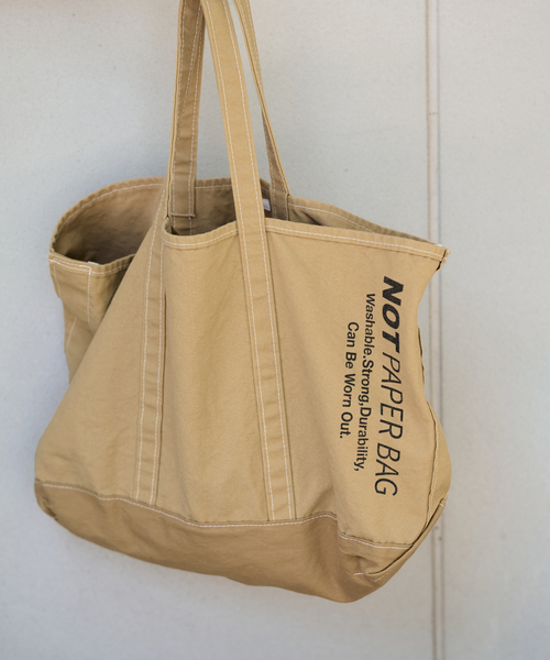 FRAMeWORK(フレームワーク)の「SEUVAS/ソウバス 別注NOT PAPER BAG XL(トートバッグ・レディース・ベージュ・FREE)」の2枚目の写真
