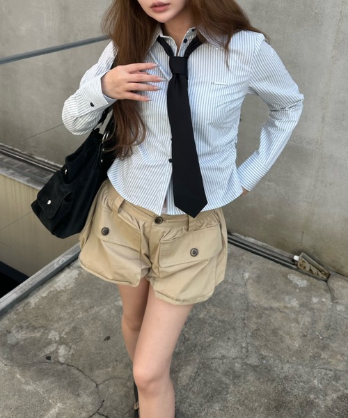 RAY CASSIN(レイカズン)の「カーゴバルーンミニスカパン(スカート・レディース・ベージュ・S)」の21枚目の写真