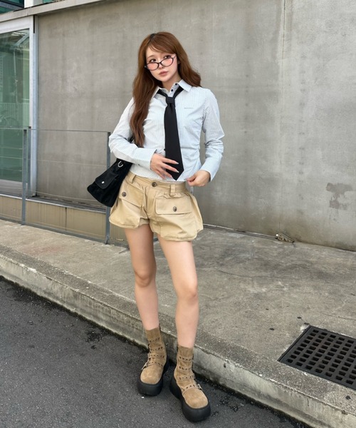 RAY CASSIN(レイカズン)の「カーゴバルーンミニスカパン(スカート・レディース・ベージュ・S)」の22枚目の写真