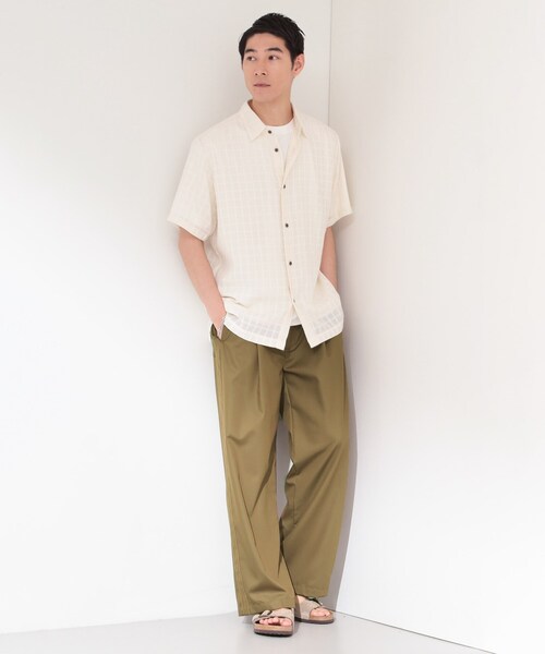 THE SHOP TK (ザ ショップ ティーケー )の「【洗濯機OK】格子柄メッシュ半袖シャツ(シャツ/ブラウス・メンズ・オフホワイト/ブラック/ブルー系その他・04/03/01/02)」の9枚目の写真
