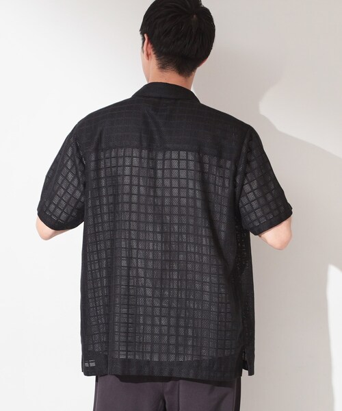 THE SHOP TK (ザ ショップ ティーケー )の「【洗濯機OK】格子柄メッシュ半袖シャツ(シャツ/ブラウス・メンズ・オフホワイト/ブラック/ブルー系その他・04/03/01/02)」の12枚目の写真