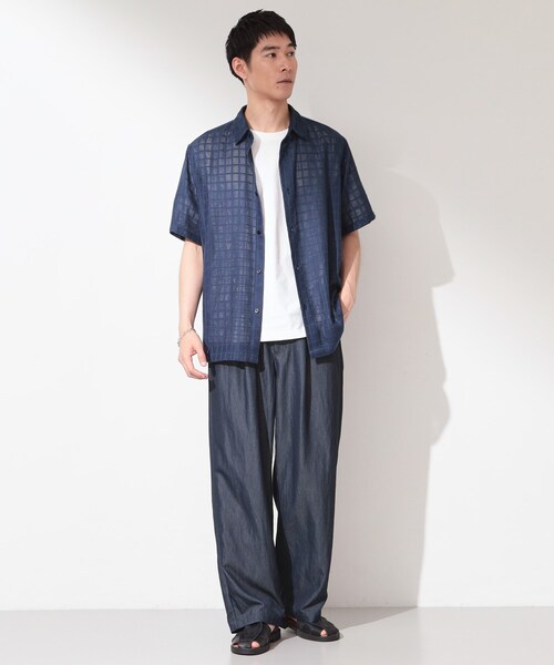 THE SHOP TK (ザ ショップ ティーケー )の「【洗濯機OK】格子柄メッシュ半袖シャツ(シャツ/ブラウス・メンズ・オフホワイト/ブラック/ブルー系その他・04/03/01/02)」の17枚目の写真