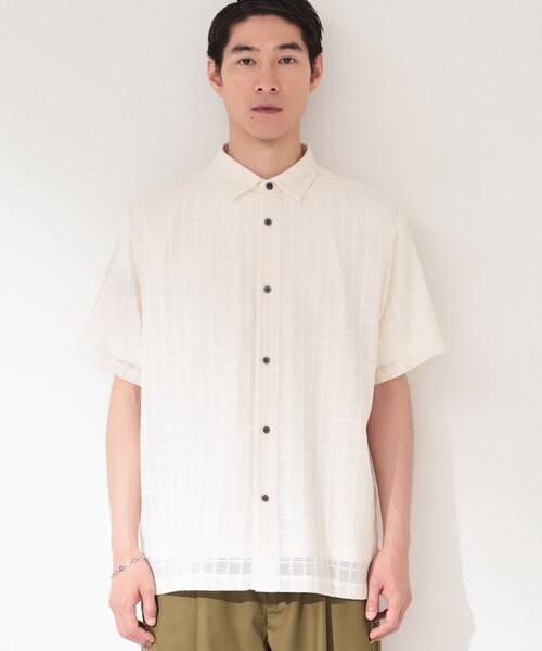 THE SHOP TK (ザ ショップ ティーケー )の「【洗濯機OK】格子柄メッシュ半袖シャツ(シャツ/ブラウス・メンズ・オフホワイト/ブラック/ブルー系その他・04/03/01/02)」の19枚目の写真