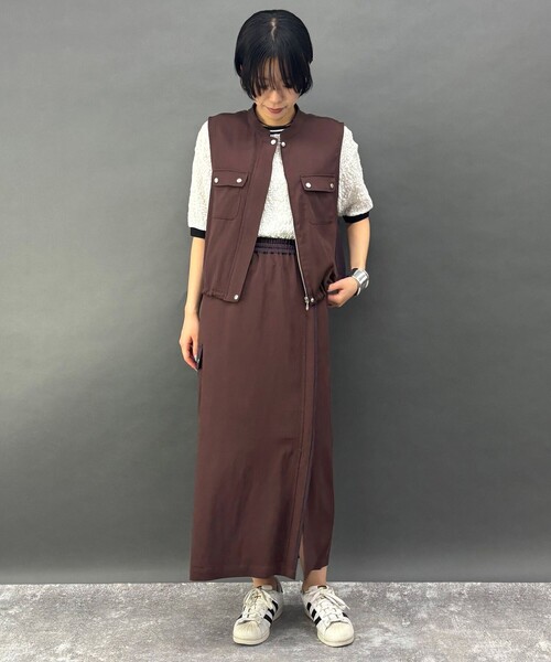 NICOLE white（ニコルホワイト）の「【セットアップ対応】ミリタリー風ジレ（ベスト・レディース・ブラウン/ブラック/オフホワイト・FREE）」の15枚目の写真