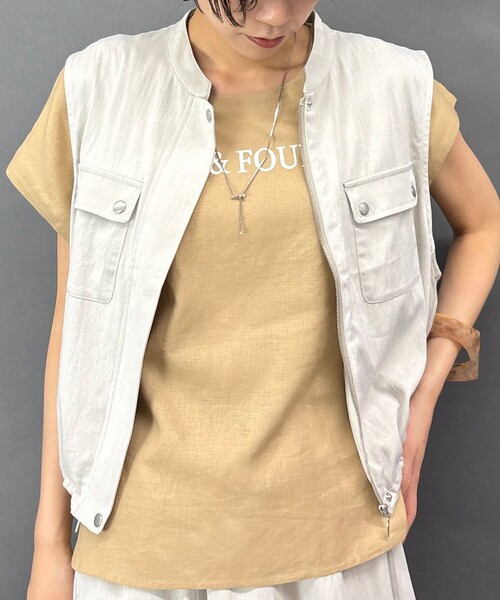 NICOLE white（ニコルホワイト）の「【セットアップ対応】ミリタリー風ジレ（ベスト・レディース・ブラウン/ブラック/オフホワイト・FREE）」の22枚目の写真