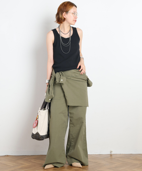 Attick by Johnbull（アティックバイジョンブル）の「【Attick by Johnbull】別注ミリタリーパンツ（カーゴパンツ・レディース・カーキ・38/36/34）」の19枚目の写真