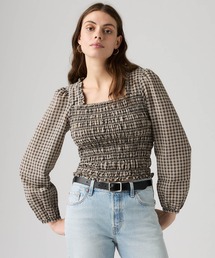 Levi's/リーバイス ヘザー ロングスリーブ ギャザーブラウス