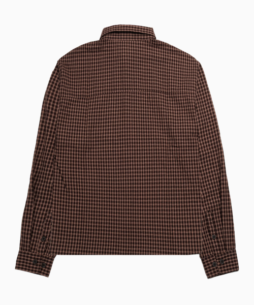 SAINTPAIN(セイントペイン)の「SP クロップスモールチェックシャツブラウン(シャツ/ブラウス・レディース・その他・MEDIUM/LARGE)」の2枚目の写真