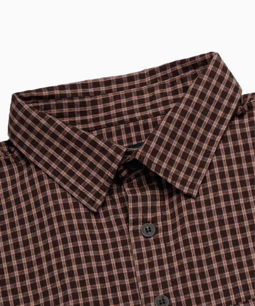 SAINTPAIN(セイントペイン)の「SP クロップスモールチェックシャツブラウン(シャツ/ブラウス・レディース・その他・MEDIUM/LARGE)」の3枚目の写真