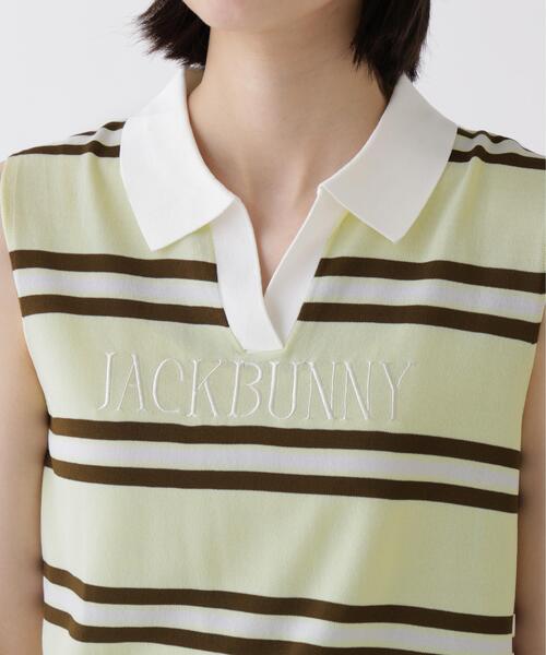 Jack Bunny!!(ジャックバニー)の「【Jack Bunny!!】クールタッチニットノースリーブポロシャツ(ニット/セーター・レディース・ブルー/イエロー系その他/ブラウン・MEDIUM/LARGE/SMALL)」の8枚目の写真