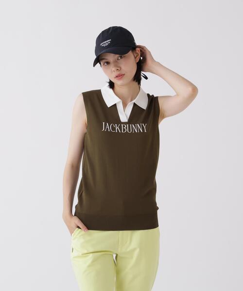 Jack Bunny!!(ジャックバニー)の「【Jack Bunny!!】クールタッチニットノースリーブポロシャツ(ニット/セーター・レディース・ブルー/イエロー系その他/ブラウン・MEDIUM/LARGE/SMALL)」の17枚目の写真