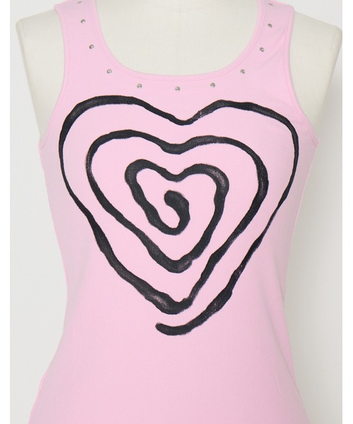 AVENCHUMU(アバンチュウム)の「Swirl heart illusutration tanktop mini onepiece(ワンピース・レディース・ブラック/ピンク/ブラック×ピンク・FREE)」の12枚目の写真