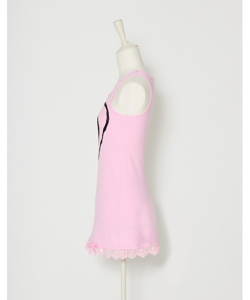 AVENCHUMU(アバンチュウム)の「Swirl heart illusutration tanktop mini onepiece(ワンピース・レディース・ブラック/ピンク/ブラック×ピンク・FREE)」の10枚目の写真