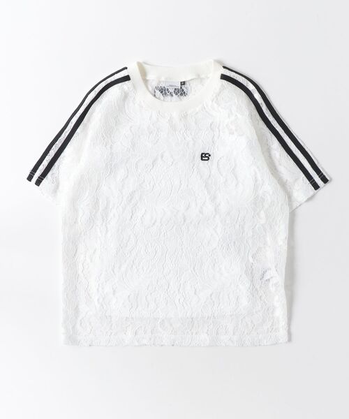 ESSENTIAL(エッセンシャル)の「レースTシャツブラウス(Tシャツ/カットソー・レディース・ブラック/オフホワイト・38/36)」の9枚目の写真