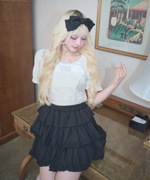 Lovilyn(ラヴィリン)の「パニエ風ティアードスカート(スカート・レディース・レッド/ブラック・MEDIUM/SMALL)」の12枚目の写真