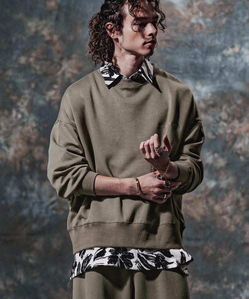 Jih Nunc(ジーヌンク)の「msw1908-TRポンチ刺繍ロゴプルオーバー(JIH-R1231)(スウェット・メンズ・ブラック/ネイビー/グレイッシュベージュ・M/L/S)」の2枚目の写真