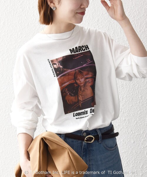 GOOD ROCK SPEED(グッドロックスピード)の「GOOD ROCK SPEED:〈洗濯機可能〉LIFE PC フォト プリント シアー ロンTEE(Tシャツ/カットソー・レディース・ピンク/ホワイト・ONE SIZE)」の6枚目の写真