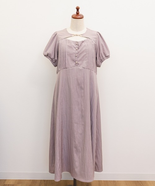 CLETTE(クレット)の「フロントボタンピンタックワンピース(ワンピース・レディース・ピンク/ネイビー/チャコールグレー・3L/4L/LL)」の17枚目の写真