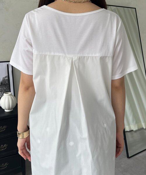 prose verse(プロズヴェール)の「バックヨークタックティアードTシャツ(Tシャツ/カットソー・レディース・オフホワイト/ブラック・MEDIUM/LARGE)」の18枚目の写真