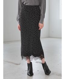 ヘムレースウエストゴムナロースカート