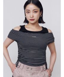 EMODA | レイヤードレープクロップドトップ(Tシャツ/カットソー)