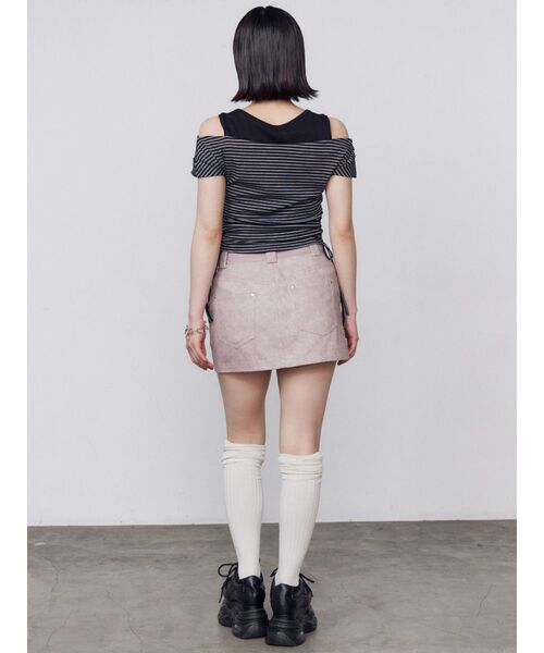 EMODA(エモダ)の「レイヤードレープクロップドトップ(Tシャツ/カットソー・レディース・ブラック/ホワイト/グレー・FREE)」の19枚目の写真