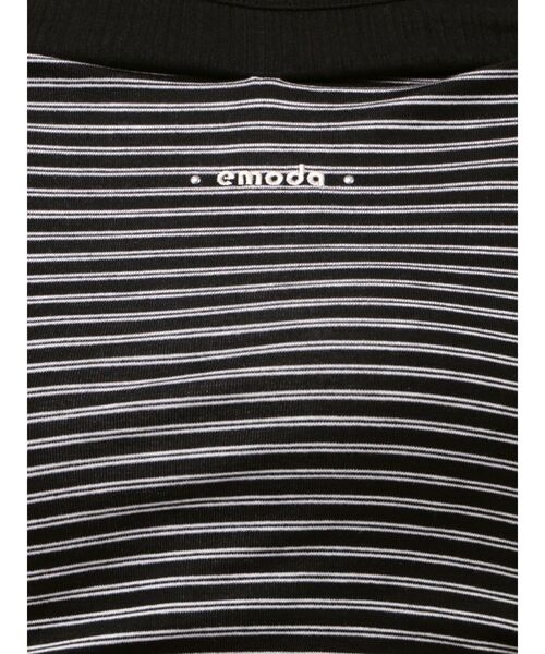 EMODA(エモダ)の「レイヤードレープクロップドトップ(Tシャツ/カットソー・レディース・ブラック/ホワイト/グレー・FREE)」の16枚目の写真