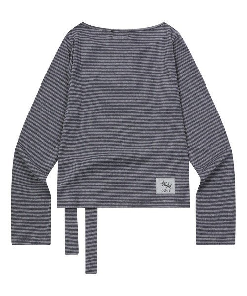 COIRIS(コイリス)の「◇COIRIS◇ブランド直輸入正規品/RAET ストラップ ストライプ 長袖 Tシャツ RAET STRAP STRIPE LONG SLEEVE T(Tシャツ/カットソー・レディース・チャコール/ブラック・FREE)」の7枚目の写真