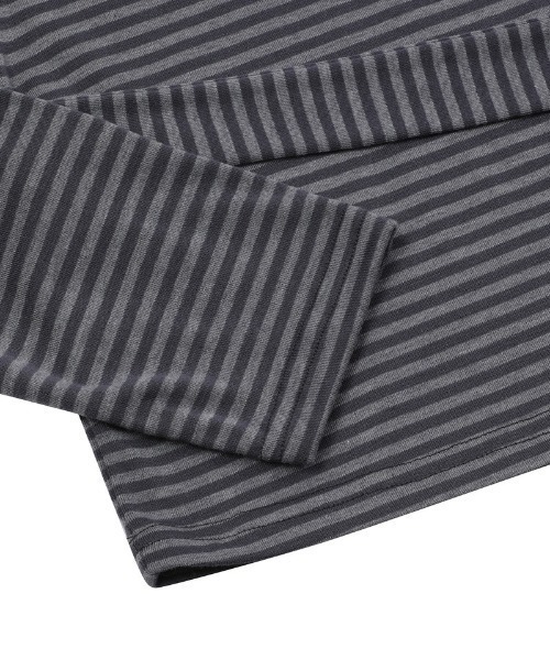 COIRIS(コイリス)の「◇COIRIS◇ブランド直輸入正規品/RAET ストラップ ストライプ 長袖 Tシャツ RAET STRAP STRIPE LONG SLEEVE T(Tシャツ/カットソー・レディース・チャコール/ブラック・FREE)」の9枚目の写真