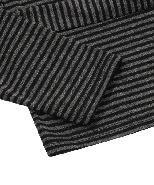 COIRIS(コイリス)の「◇COIRIS◇ブランド直輸入正規品/RAET ストラップ ストライプ 長袖 Tシャツ RAET STRAP STRIPE LONG SLEEVE T(Tシャツ/カットソー・レディース・チャコール/ブラック・FREE)」の4枚目の写真