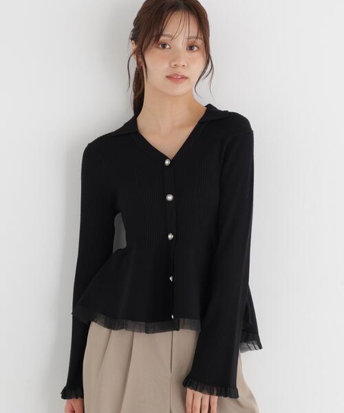 PROPORTION BODY DRESSING(プロポーションボディドレッシング)の「【加藤栞さん着用】シアー切替ペプラム / 1216270901(ニット/セーター・レディース・ホワイト系その他/ブラック/ブラウン系その他/パープル・FREE)」の13枚目の写真