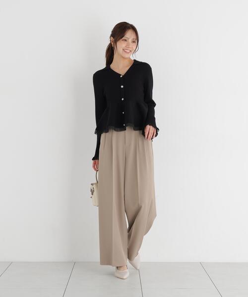 PROPORTION BODY DRESSING(プロポーションボディドレッシング)の「【加藤栞さん着用】シアー切替ペプラム / 1216270901(ニット/セーター・レディース・ホワイト系その他/ブラック/ブラウン系その他/パープル・FREE)」の16枚目の写真