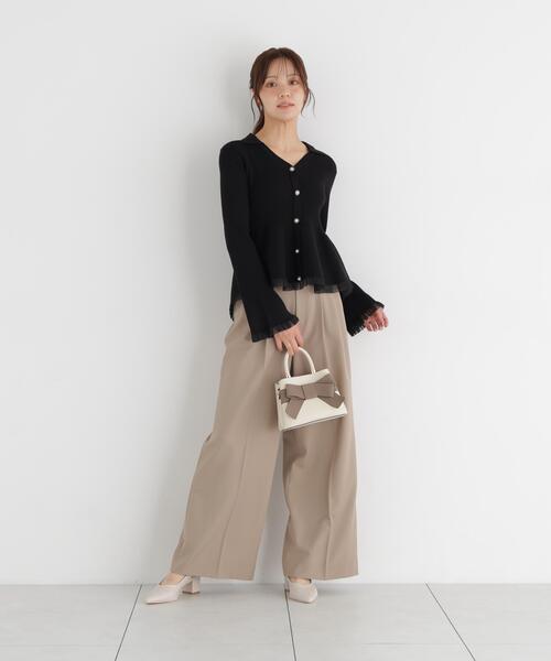PROPORTION BODY DRESSING(プロポーションボディドレッシング)の「【加藤栞さん着用】シアー切替ペプラム / 1216270901(ニット/セーター・レディース・ホワイト系その他/ブラック/ブラウン系その他/パープル・FREE)」の18枚目の写真