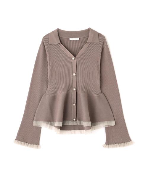 PROPORTION BODY DRESSING(プロポーションボディドレッシング)の「【加藤栞さん着用】シアー切替ペプラム / 1216270901(ニット/セーター・レディース・ホワイト系その他/ブラック/ブラウン系その他/パープル・FREE)」の9枚目の写真
