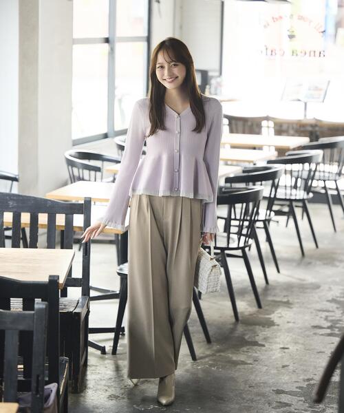 PROPORTION BODY DRESSING(プロポーションボディドレッシング)の「【加藤栞さん着用】シアー切替ペプラム / 1216270901(ニット/セーター・レディース・ホワイト系その他/ブラック/ブラウン系その他/パープル・FREE)」の11枚目の写真