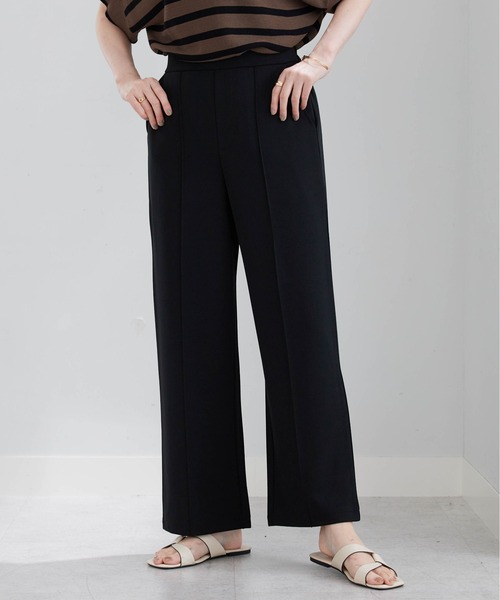 BELLUNA PLUS(ベルーナ)の「ジョーゼット素材ワイドパンツ67丈(その他パンツ・レディース・ブラック/アイボリー/グリーン/レッド・SMALL/MEDIUM/X-LARGE/LARGE)」の1枚目の写真