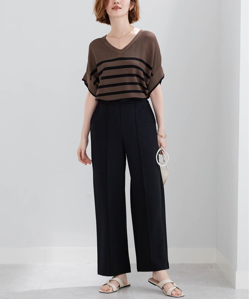 BELLUNA PLUS(ベルーナ)の「ジョーゼット素材ワイドパンツ67丈(その他パンツ・レディース・ブラック/アイボリー/グリーン/レッド・SMALL/MEDIUM/X-LARGE/LARGE)」の13枚目の写真