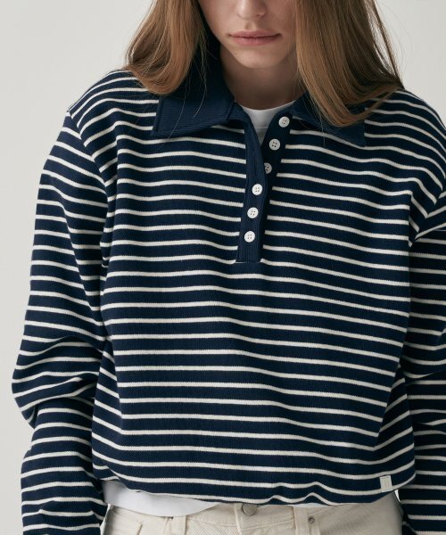 Buttonカラー стайлп свитшот — Navy