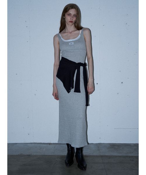 SORIN(ソリン )の「Cable Layered Tank Dress/ ケーブルレイヤード タンクドレス(ワンピース・レディース・グレー/ブラック・36/38)」の1枚目の写真