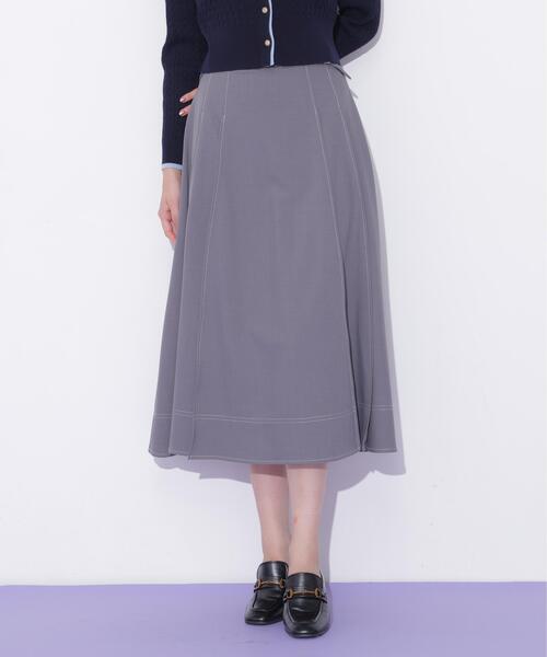 JILL by JILL STUART(ジルバイジルスチュアート)の「サイドベルトバイカラーステッチスカート(スカート・レディース・グレー/ブラウン/ホワイト・SMALL/MEDIUM)」の5枚目の写真