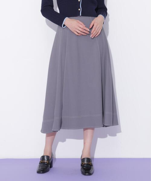 JILL by JILL STUART(ジルバイジルスチュアート)の「サイドベルトバイカラーステッチスカート(スカート・レディース・グレー/ブラウン/ホワイト・SMALL/MEDIUM)」の6枚目の写真