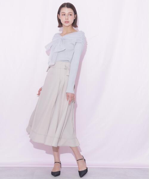 JILL by JILL STUART(ジルバイジルスチュアート)の「サイドベルトバイカラーステッチスカート(スカート・レディース・グレー/ブラウン/ホワイト・SMALL/MEDIUM)」の11枚目の写真