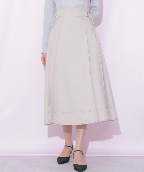 JILL by JILL STUART(ジルバイジルスチュアート)の「サイドベルトバイカラーステッチスカート(スカート・レディース・グレー/ブラウン/ホワイト・SMALL/MEDIUM)」の13枚目の写真