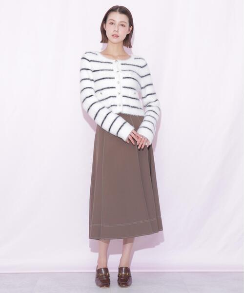 JILL by JILL STUART(ジルバイジルスチュアート)の「サイドベルトバイカラーステッチスカート(スカート・レディース・グレー/ブラウン/ホワイト・SMALL/MEDIUM)」の17枚目の写真