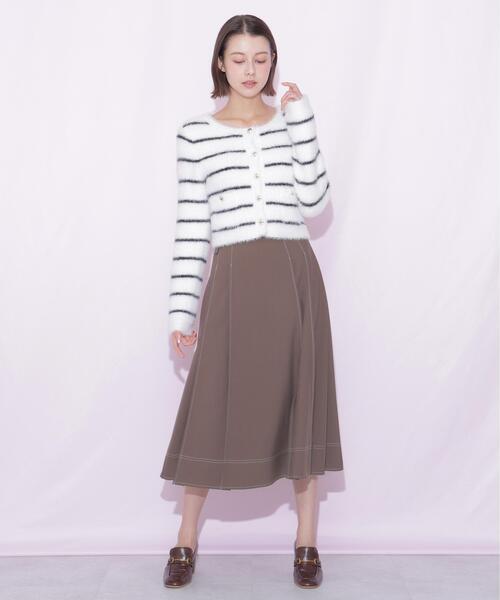 JILL by JILL STUART(ジルバイジルスチュアート)の「サイドベルトバイカラーステッチスカート(スカート・レディース・グレー/ブラウン/ホワイト・SMALL/MEDIUM)」の18枚目の写真