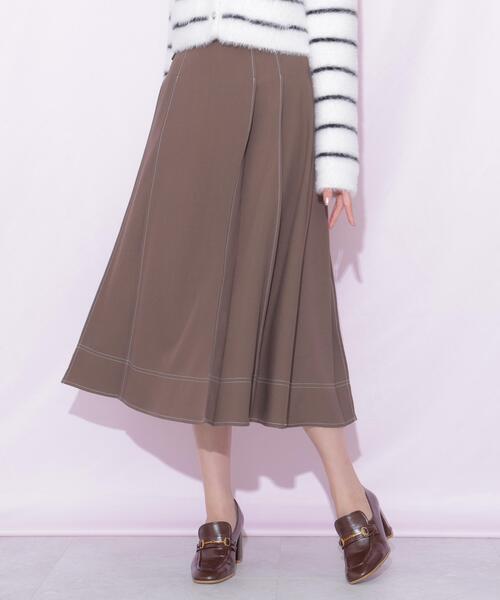 JILL by JILL STUART(ジルバイジルスチュアート)の「サイドベルトバイカラーステッチスカート(スカート・レディース・グレー/ブラウン/ホワイト・SMALL/MEDIUM)」の19枚目の写真